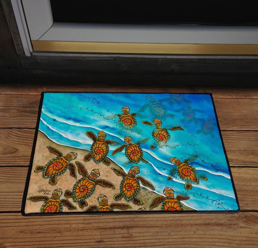 Ocean Bound Turtles Door Mat