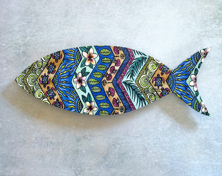 Tropical Patterns Fish Wood Wall Art