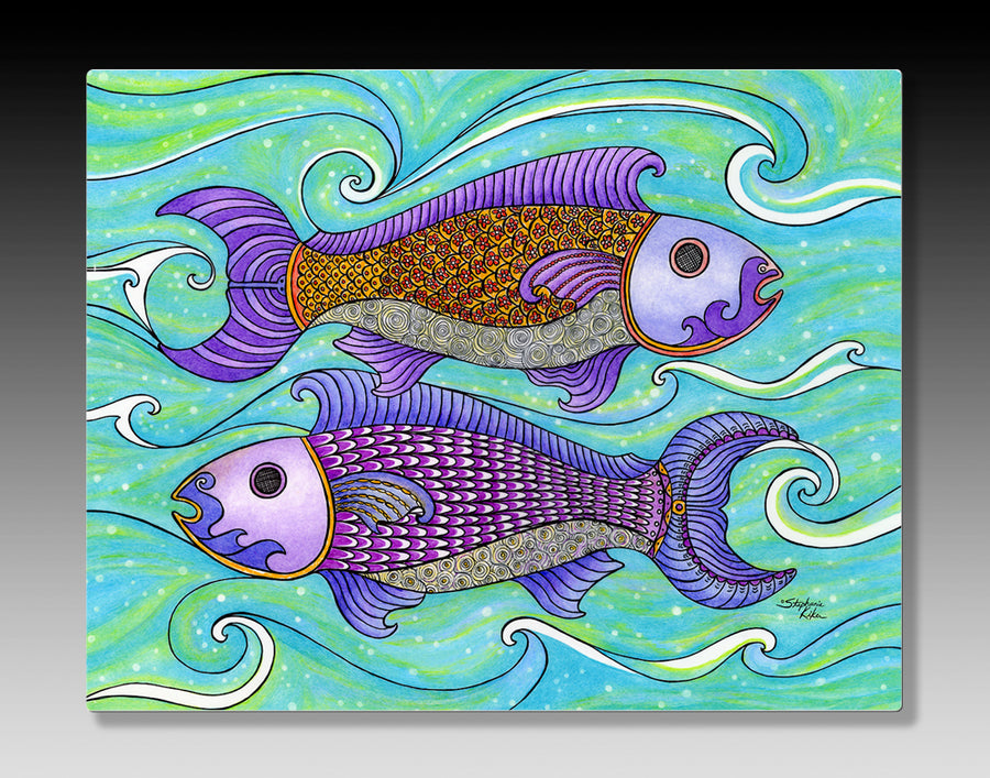 Two Fishes Aluminum Wall Art