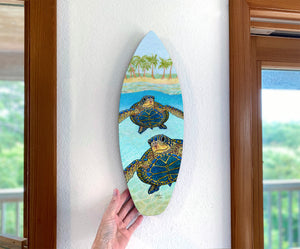 2 Turtle Paradise Surfboard Wall Art