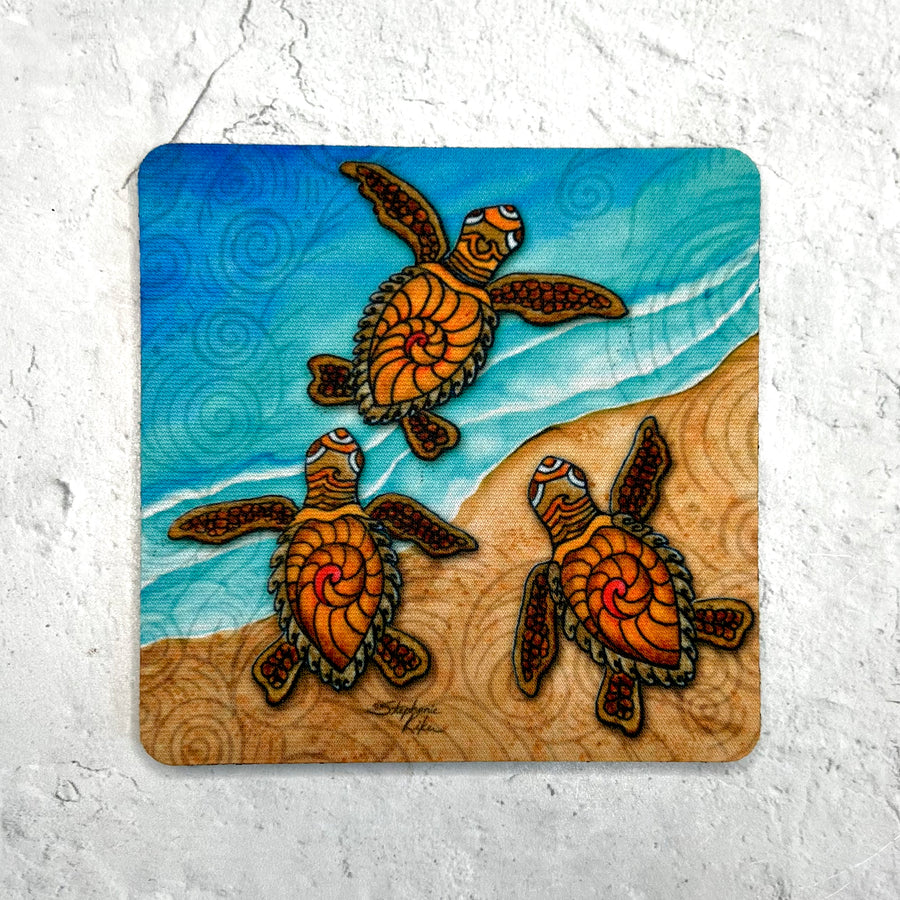 3 Baby Turtles Coaster