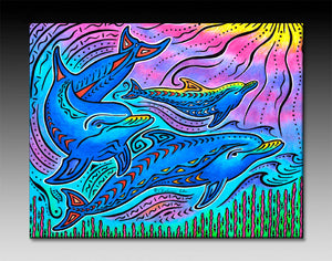 3 Dolphins Ceramic Tile