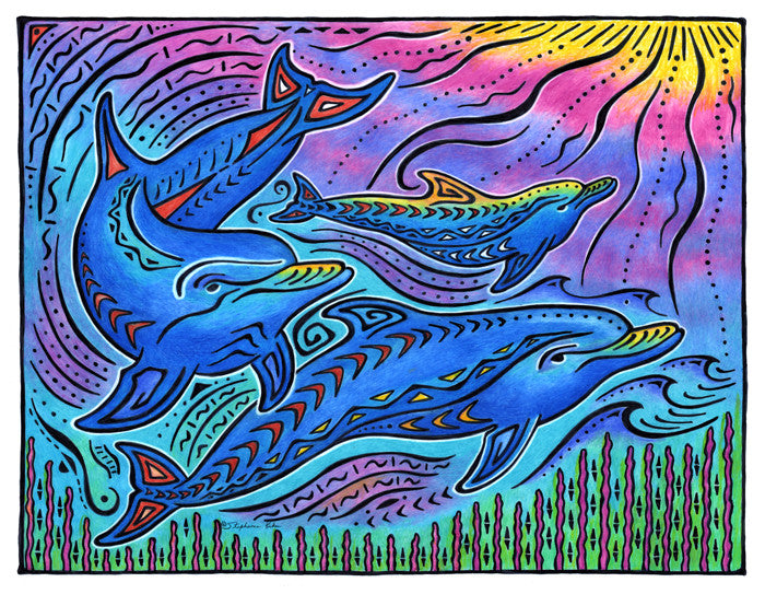 3 Dolphins Print