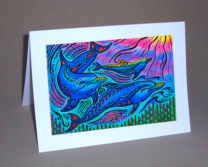 3 Dolphins Notecard