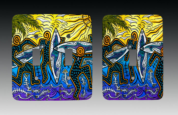 3 Surfers Light Switch Cover