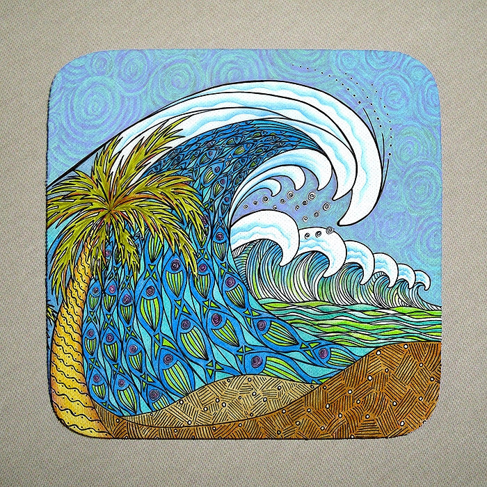 Palm Trees and Waves Coaster