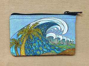 Palm Trees and Waves Coin Bag