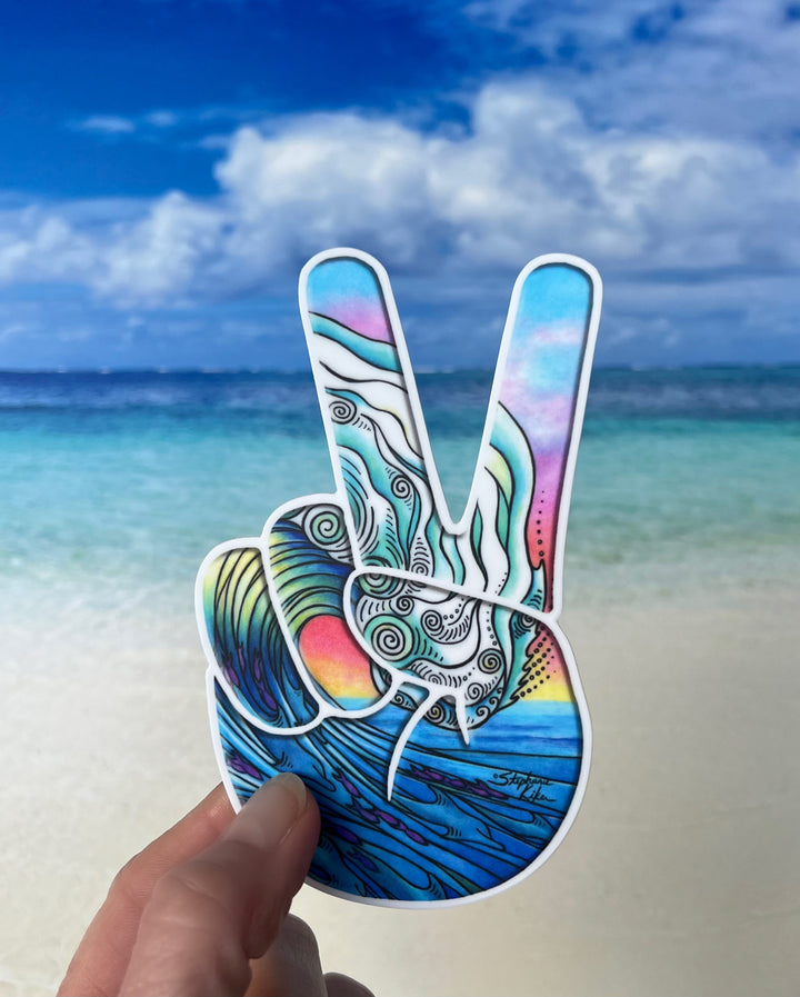 The Wave Peace Sign Sticker