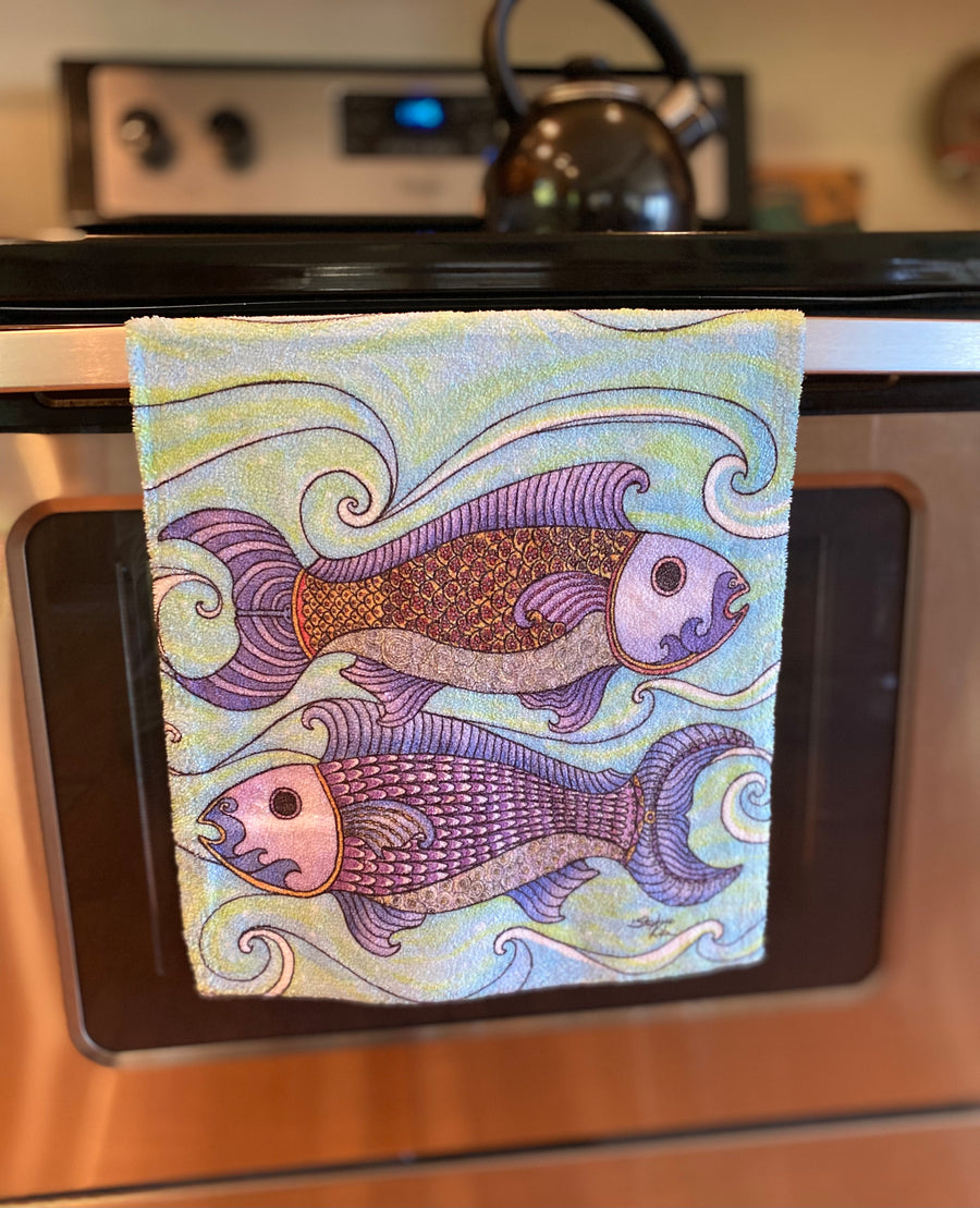 Two Fishes Hand Towel