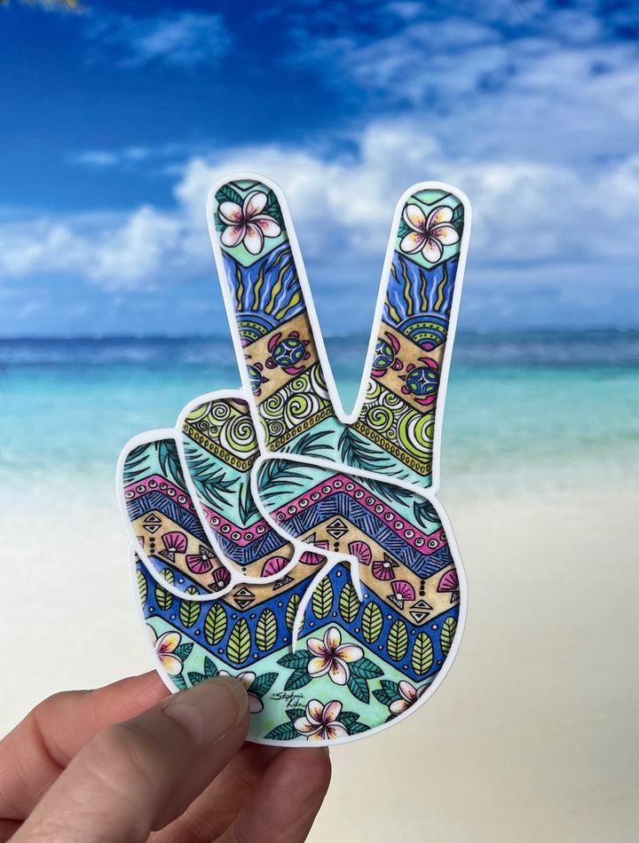 Island Love Peace Sign Sticker