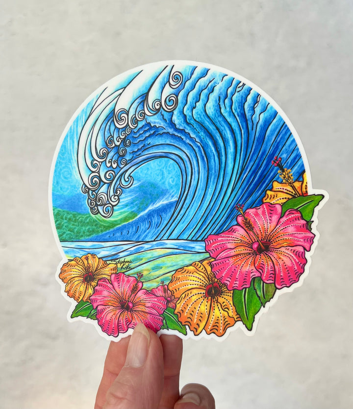 Hibiscus Wave Sticker