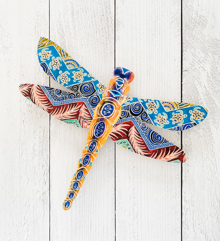 Tropical Patterns Yellow- Dragonfly Shape