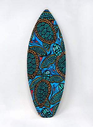 Baby Turtles Surfboard Wall Art
