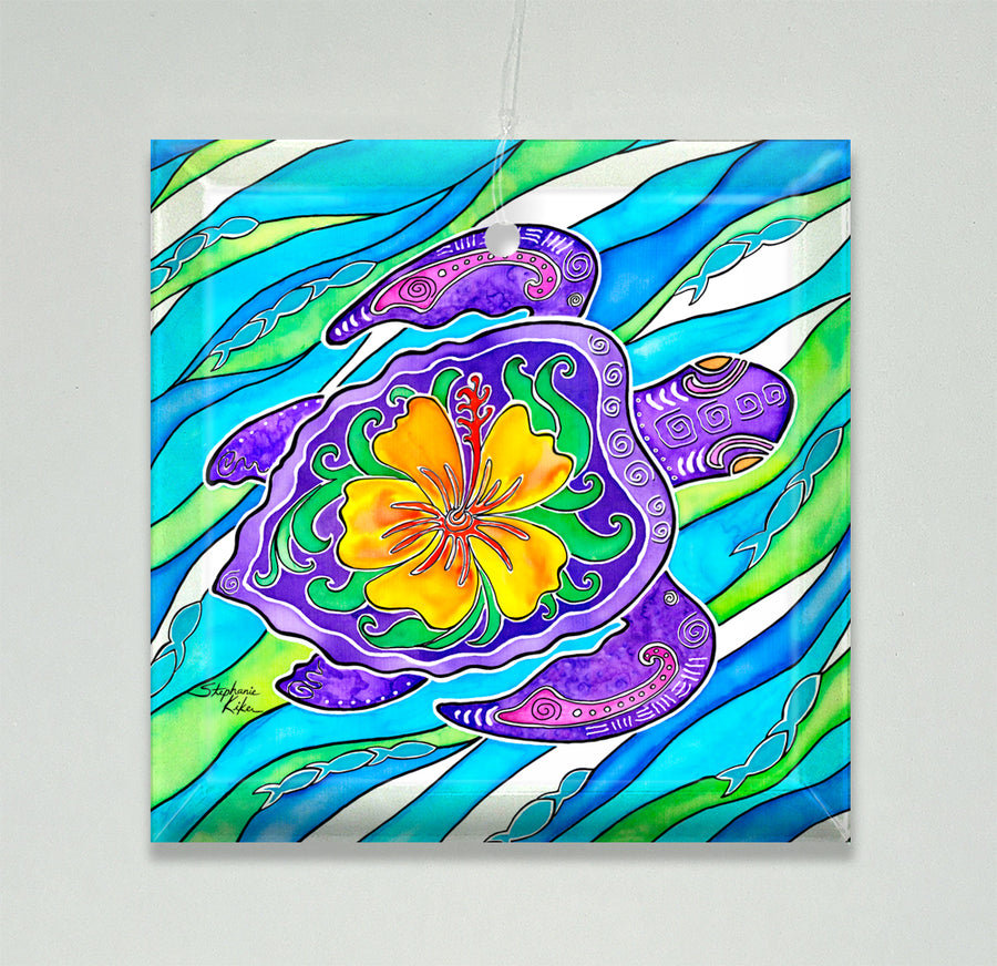 Hibiscus Turtle Ornament/Suncatcher