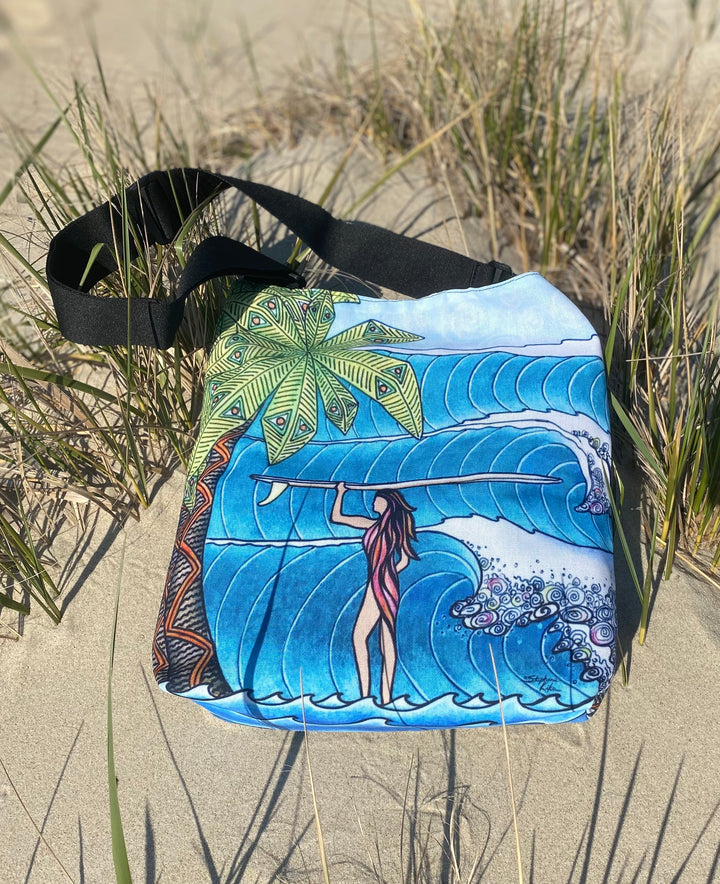 Surfer Girl Tote Beach Bag