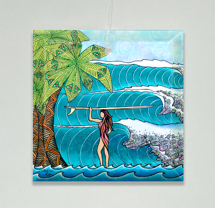 Surfer Girl Ornament/Suncatcher