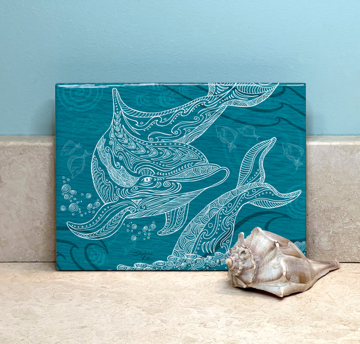 Dolphins One Color Ceramic Tile