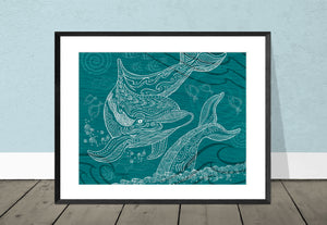 Dolphin One Color Giclee Print