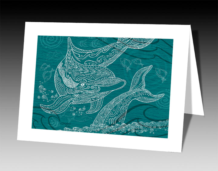 Dolphins One Color Notecard