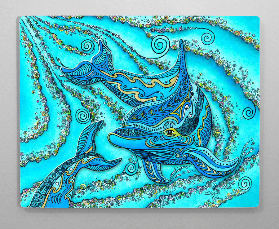 Dolphin Play Aluminum Wall Art