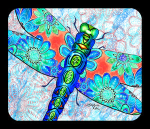 Dragonfly Flowers Mousepad