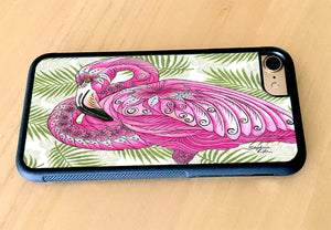 Flamingo Flowers iPhone Case