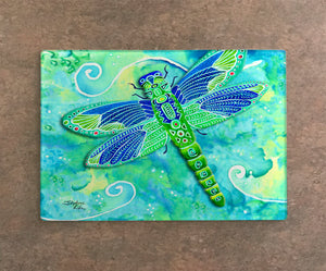 Green Dragonflies Cutting Board