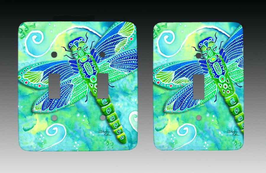 Green Dragonfly Light Switch Cover