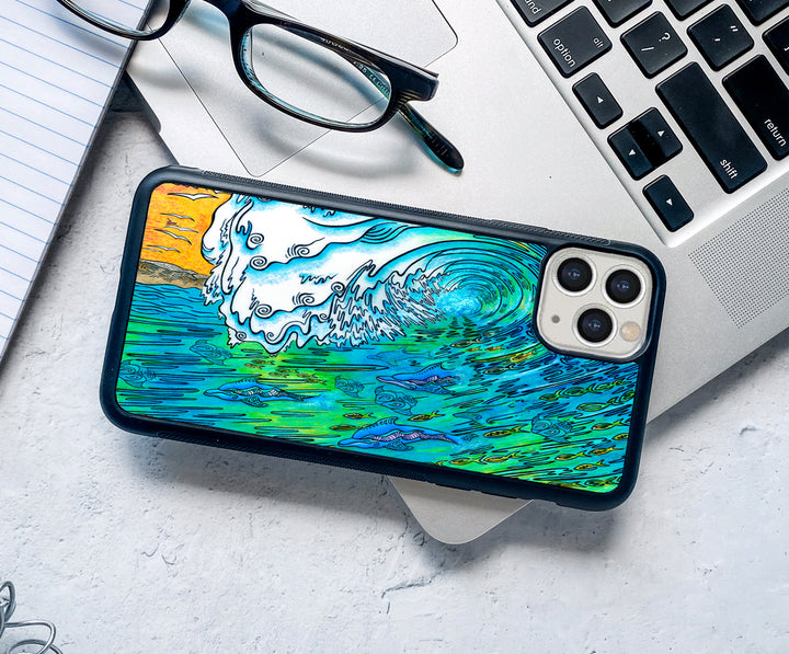 Green Wave iPhone Case