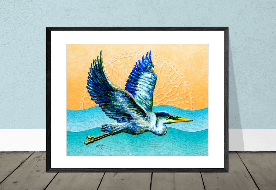 Heron in Flight Print