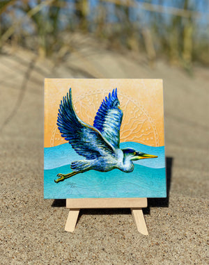 Heron in Flight Ceramic Tile