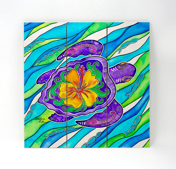 Hibiscus Turtle Wall Art