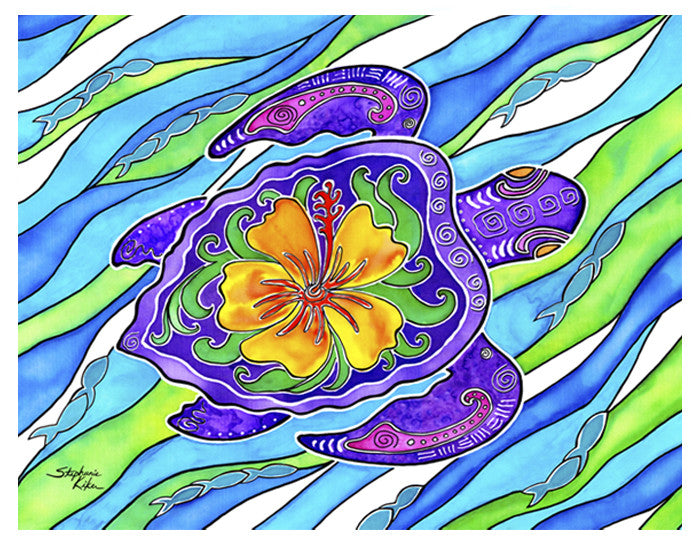 Hibiscus Turtle Print