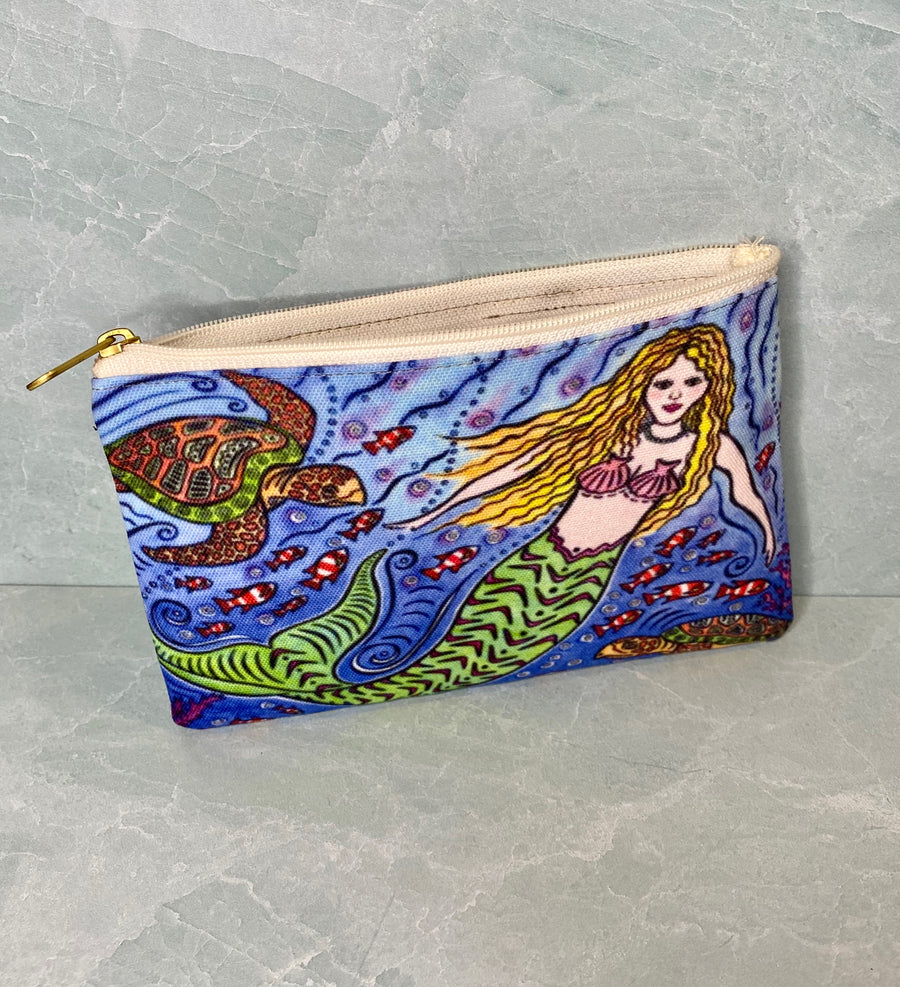 Mermaid and Turtles Pouch