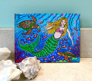 Mermaid and Turtles Ceramic Tile