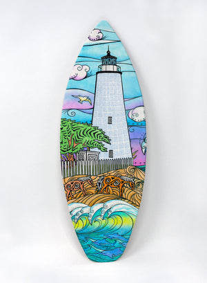 Ocracoke Waves Surfboard Wall Art