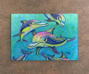 Rainbow Dolphins Cutting Board