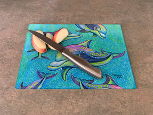 Rainbow Dolphins Cutting Board