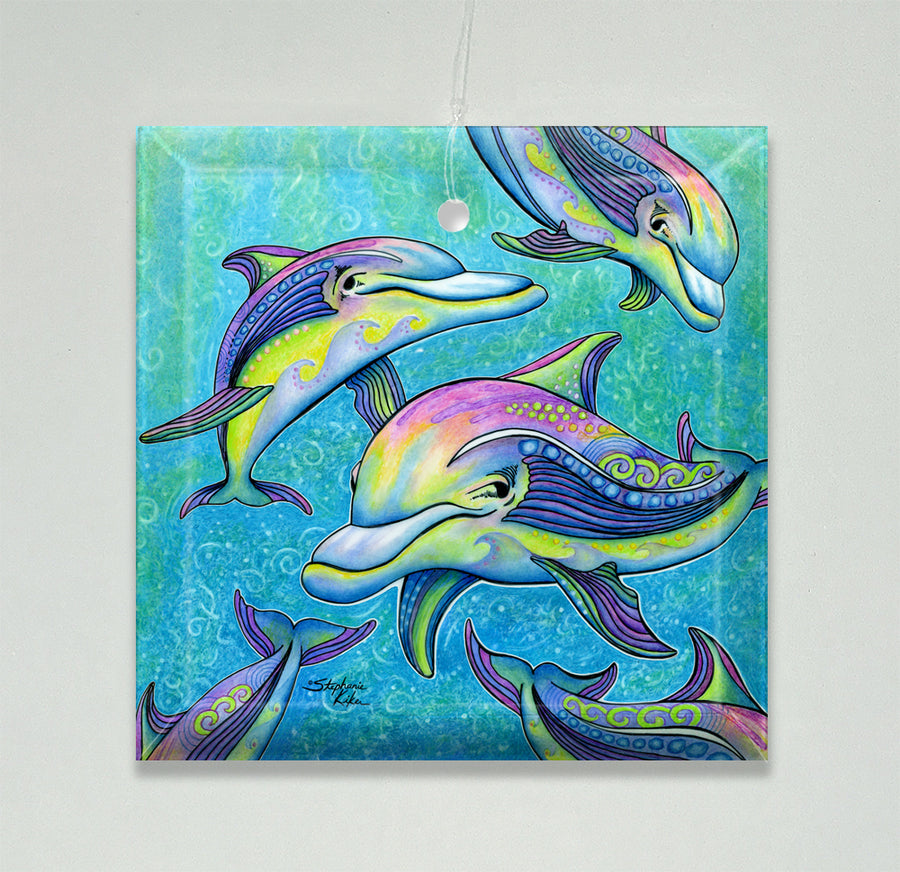 Rainbow Dolphins Ornament/Suncatcher
