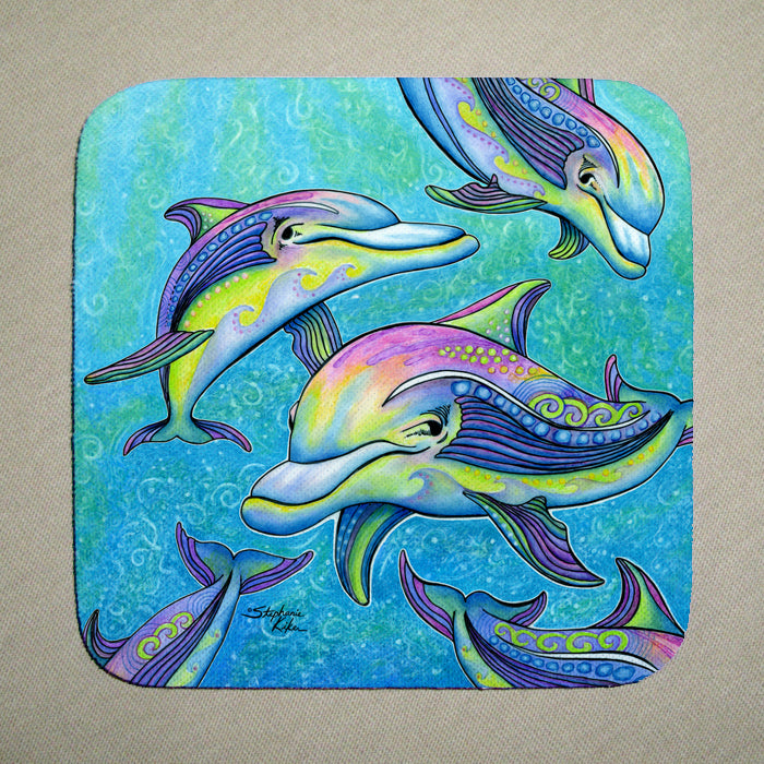 Rainbow Dolphins Coaster