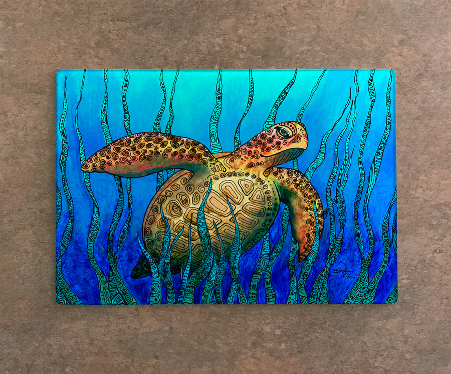 Sea Grass Turtle Cutting Board