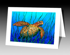 Sea Grass Turtle Notecard