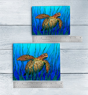 Sea Grass Turtle Ceramic Tile