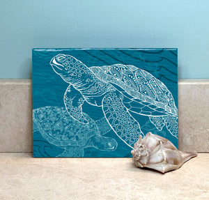 Sea Turtle One Color Ceramic Tile