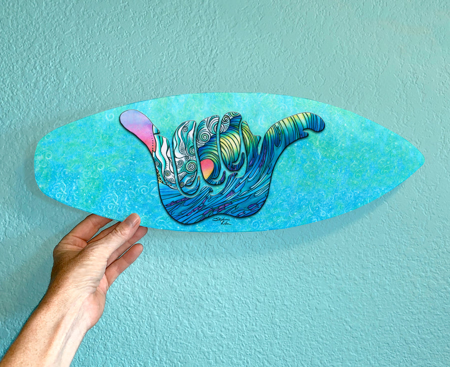 Shaka Wave Surfboard Wall Art