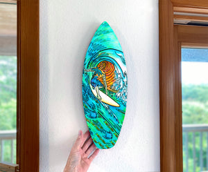 Sunset Surfer Surfboard Wall Art