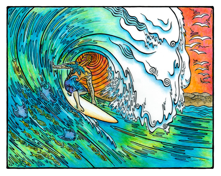 Sunset Surfer Print