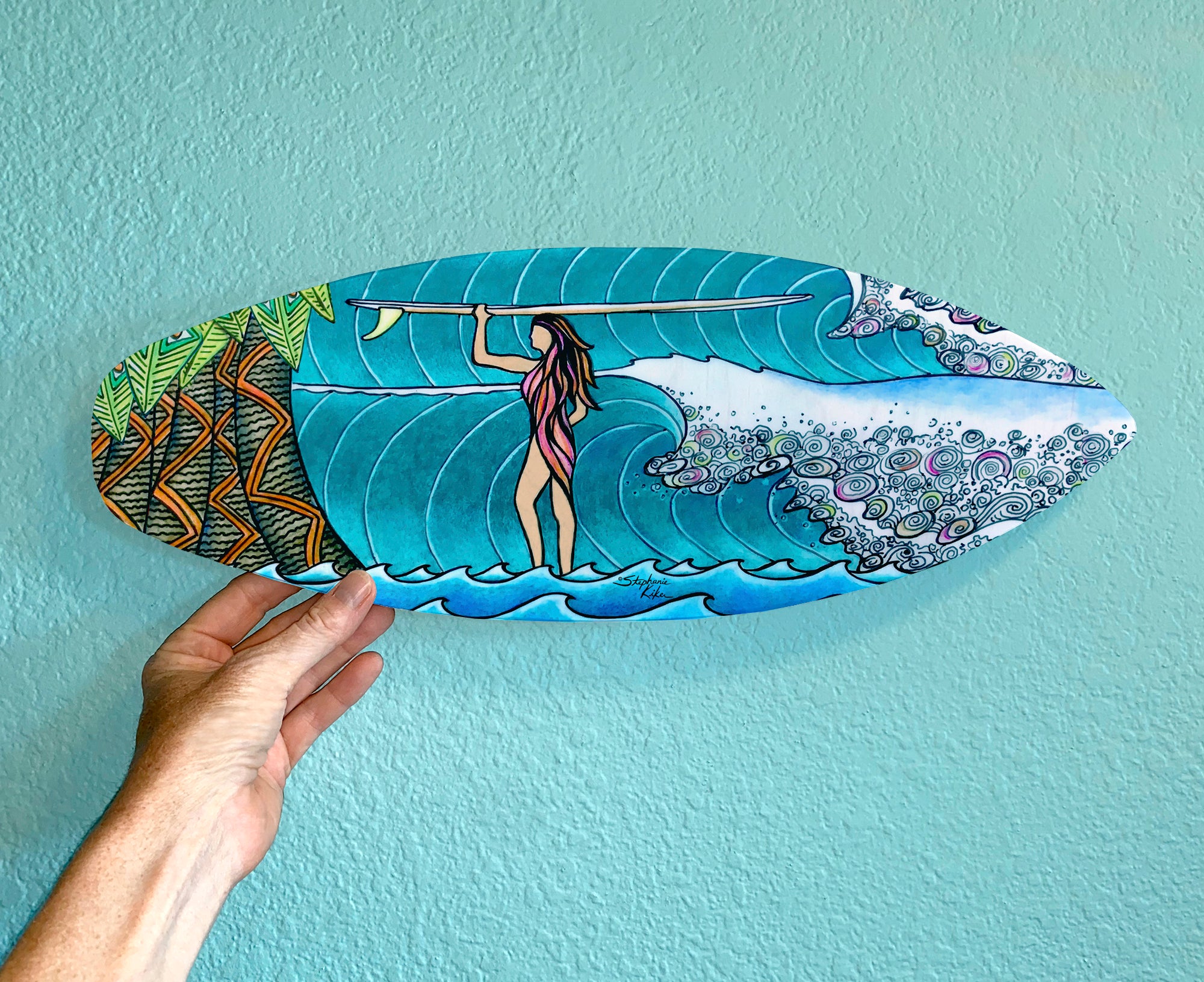 Surfer Girl Surfboard Wall Art – Stephanie Kiker Designs