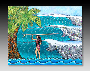 Surfer Girl Aluminum Wall Art