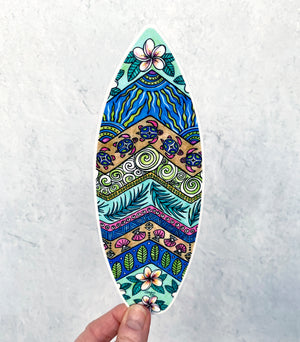 Tropical Patterns Surfboard  Sticker